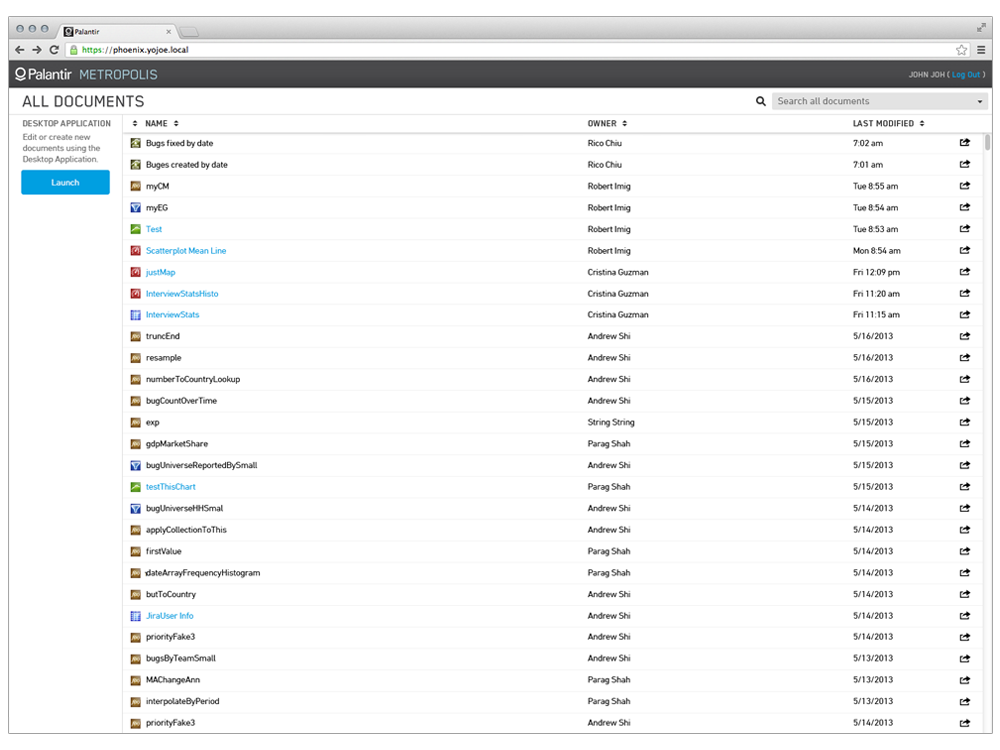 Palantir Metropolis Web File Manager
